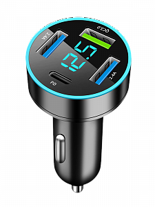 TDS TS-CAU71A ЗУ авто USB (QC3.0 + PD20W,3000mA + USB)